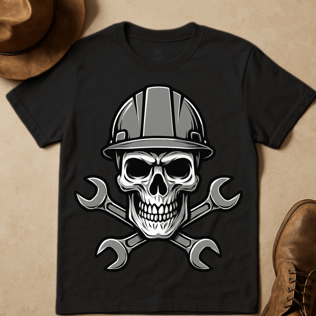 SKULL WITH CROSSED WRENCHES T-SHIRT
