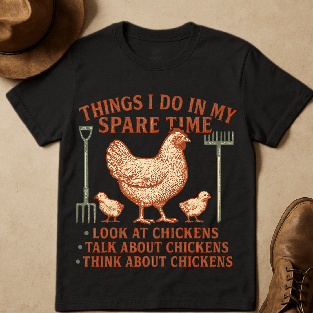 FUNNY FARMER CHICKEN T-SHIRT