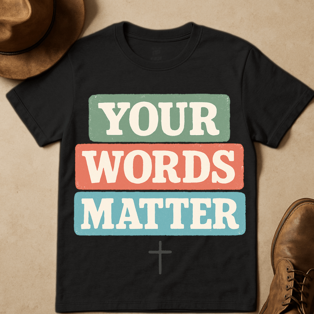 YOUR WORDS MATTER CROSS T-SHIRT