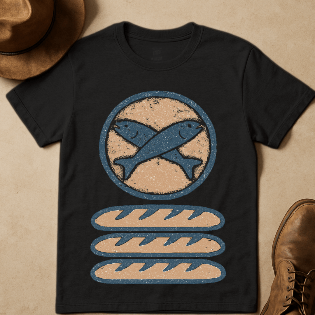 CROSSED FISH AND LOAVES T-SHIRT