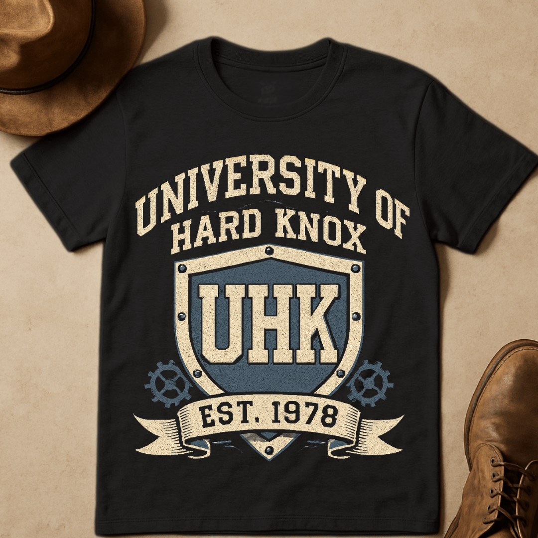UNIVERSITY OF HARDKNOX COLLEGIATE CREST T-SHIRT