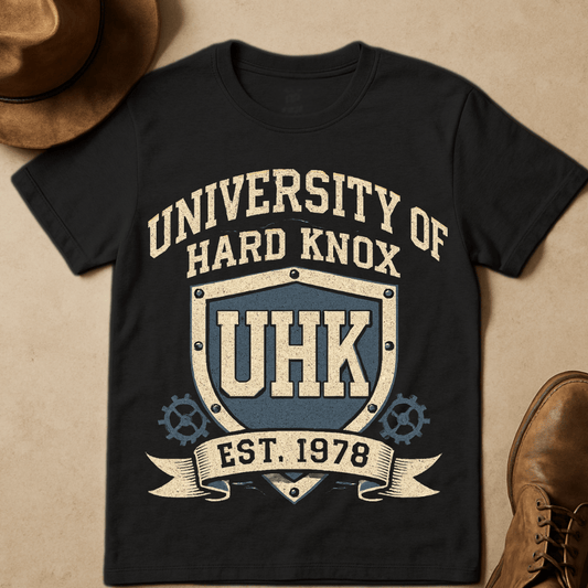 UNIVERSITY OF HARDKNOX COLLEGIATE CREST T-SHIRT