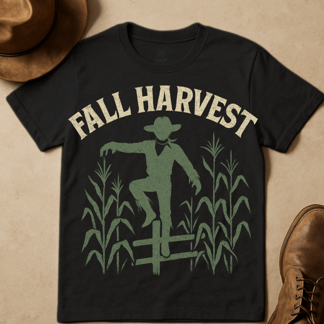 FALL HARVEST SCARECROW COWBOY T-SHIRT