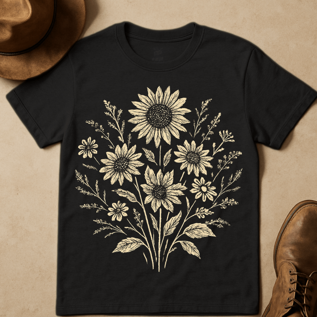 SUNFLOWERS AND DAISY BOUQUET T-SHIRT