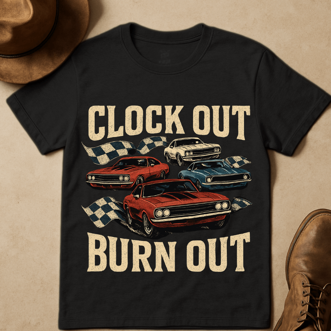 CLOCKOUT BURNOUT T-SHIRT