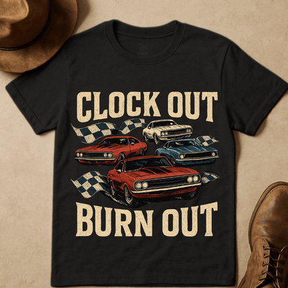 CLOCKOUT BURNOUT T-SHIRT