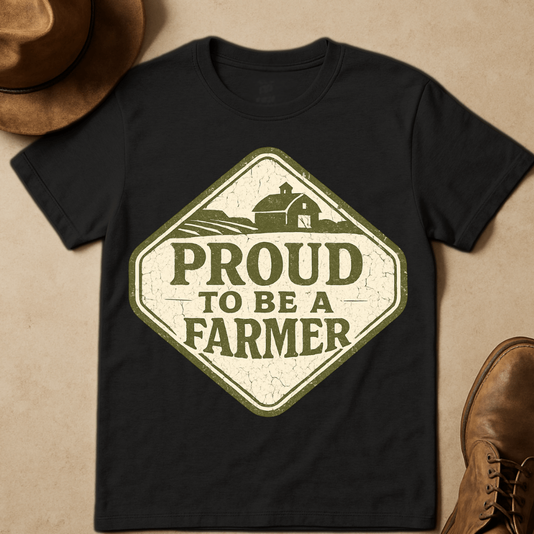 BARN SIGN PROUD FARMER T-SHIRT