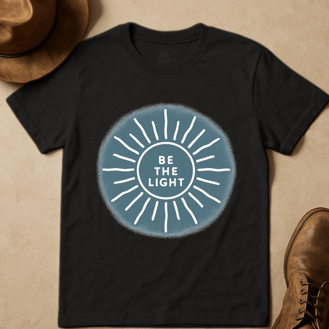 BE THE LIGHT DENIM BLUE T-SHIRT