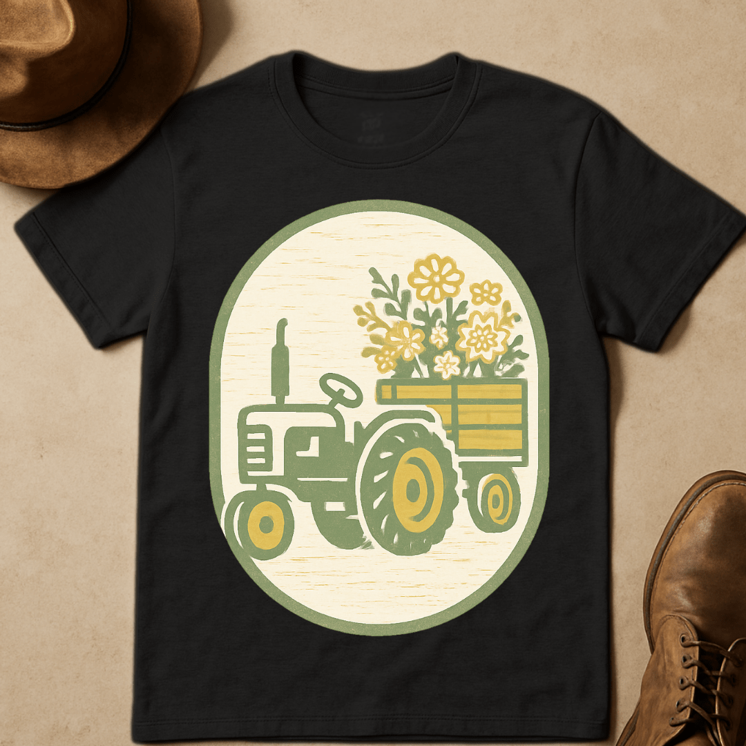TRACTOR FLOWER WAGON T-SHIRT