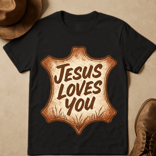 JESUS LOVES YOU PATCH T-SHIRT