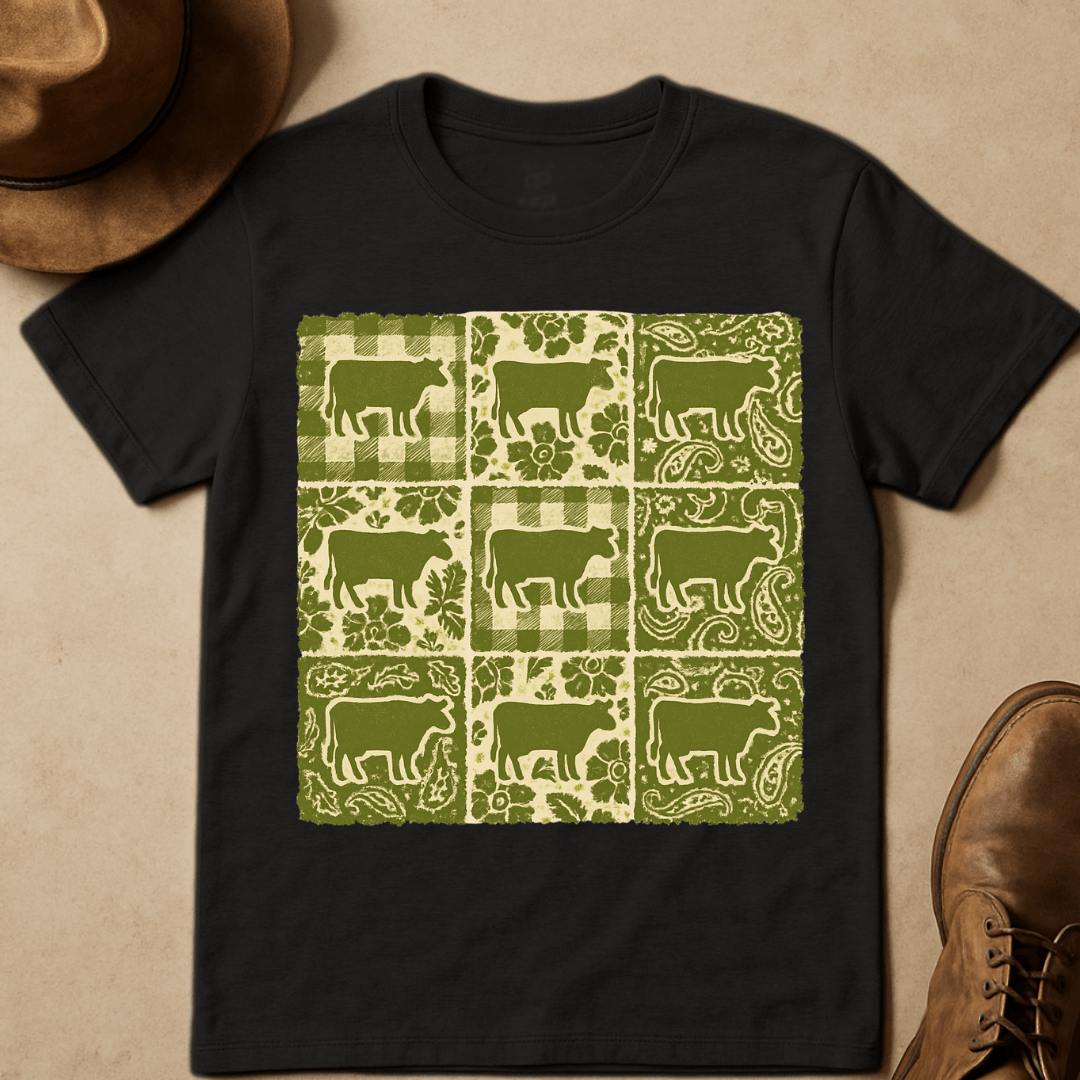 COWCHECKERBOARD T-SHIRT