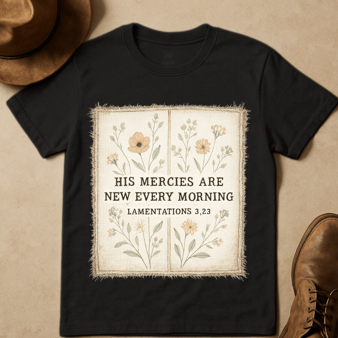 FLORAL WINDOW PANE BIBLE VERSE T-SHIRT