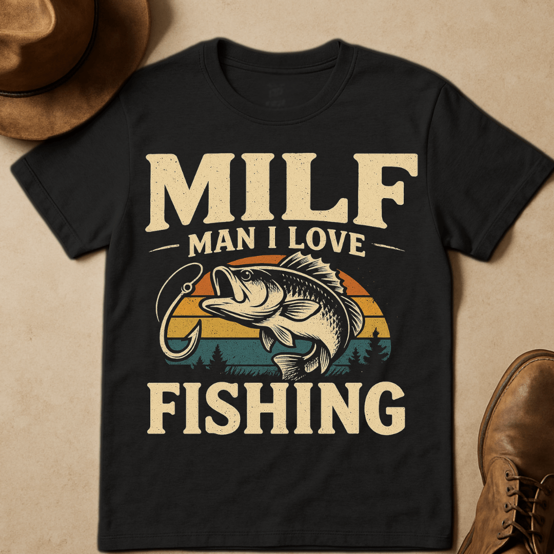 MILF FISHING RETRO T-SHIRT