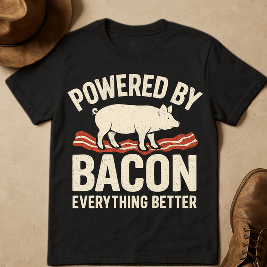 POWERED BY BACON T-SHIRT