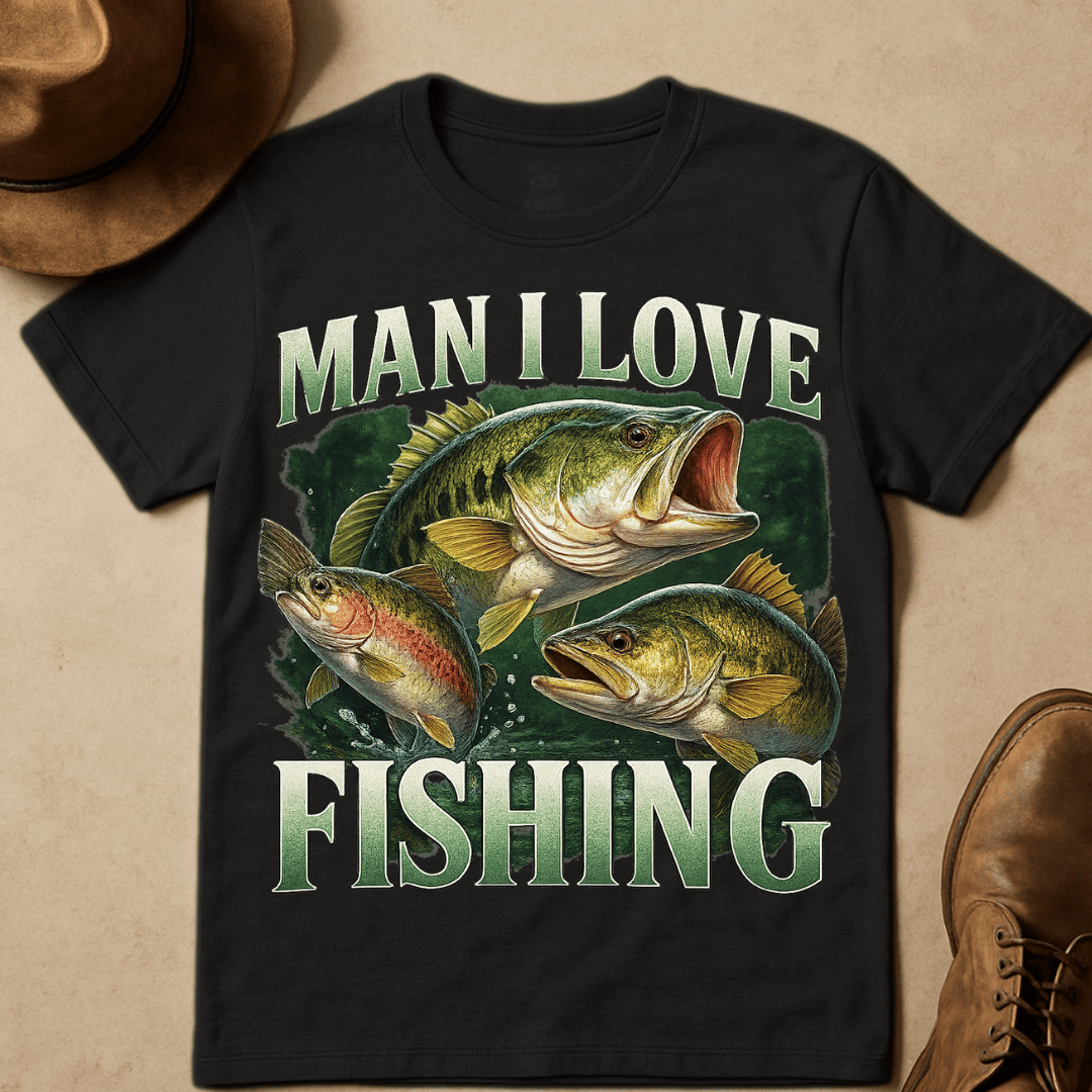 MAN I LOVE FISHING MIXED T-SHIRT