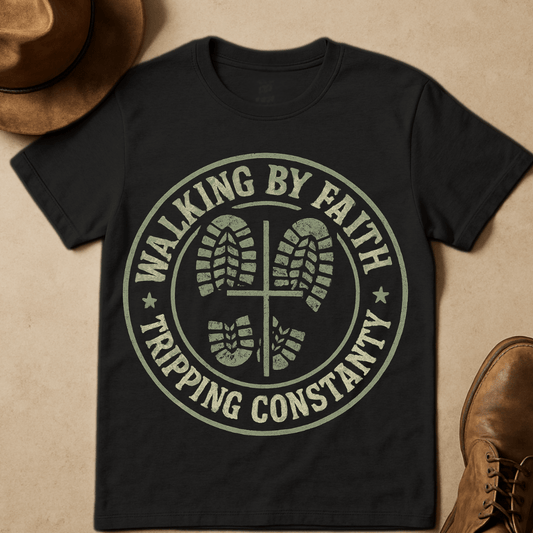 WALKING BY FAITH BADGE T-SHIRT