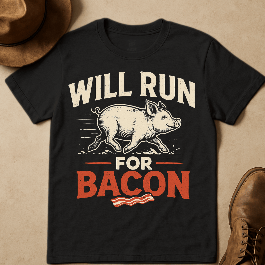 WILL RUN FOR BACON T-SHIRT
