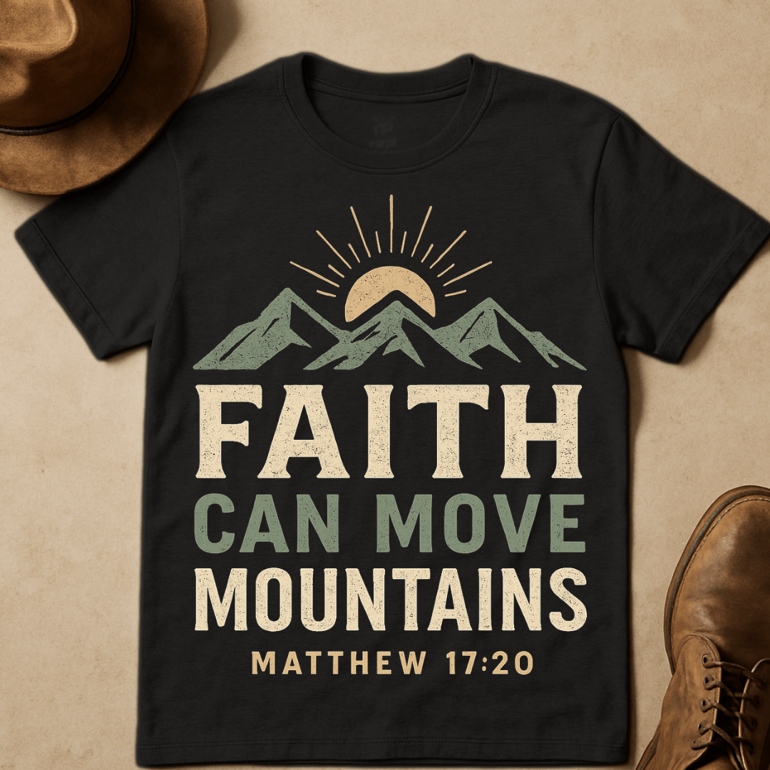 FAITH CAN MOVE MOUNTIANS SUNRISE T-SHIRT