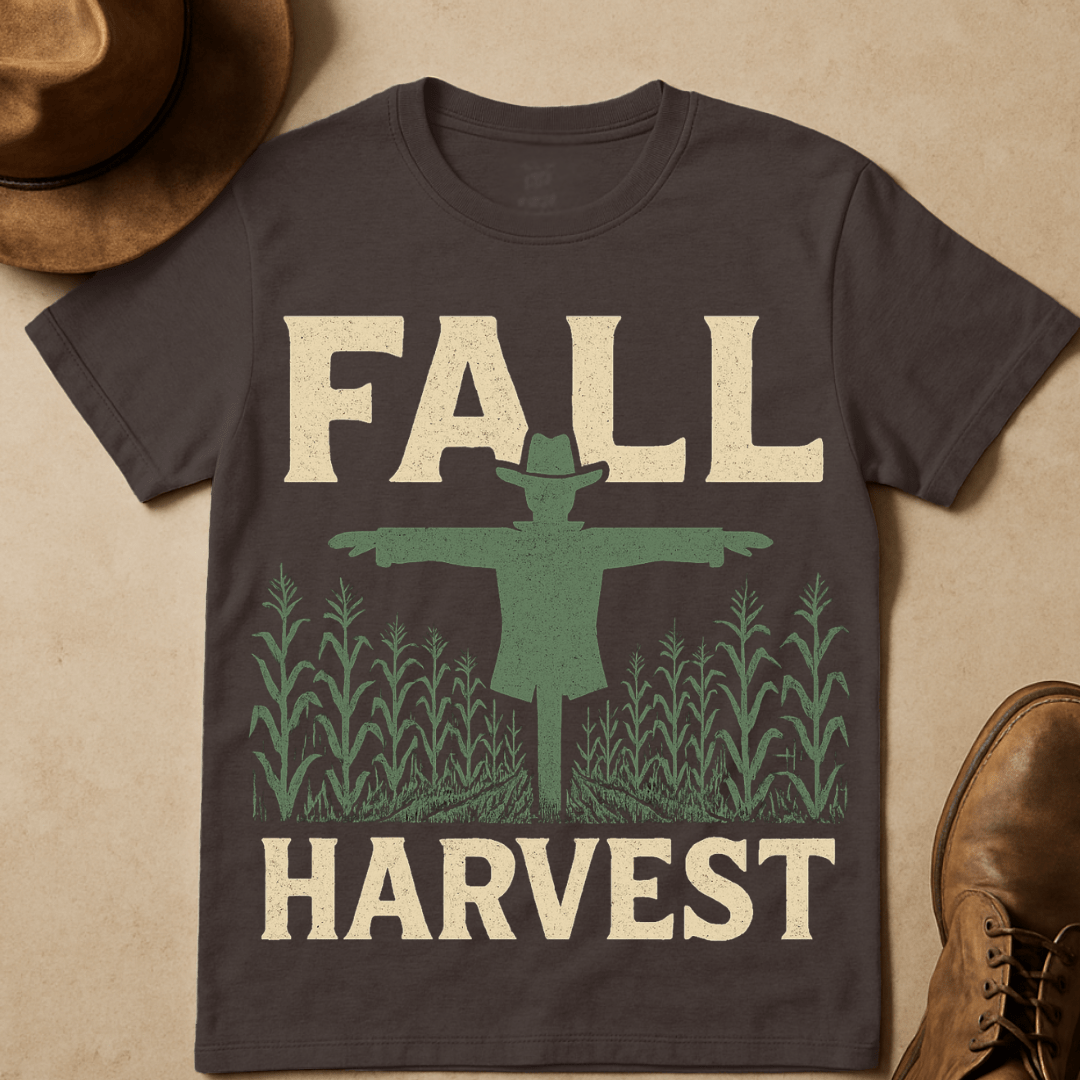 FALL HARVEST SCARECROW CORNFIELD T-SHIRT