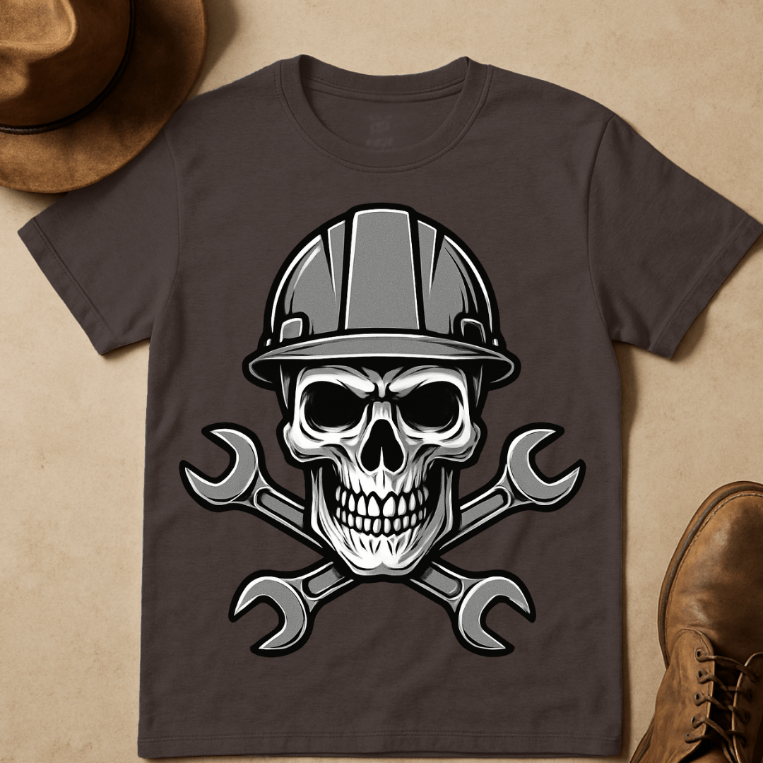 SKULL WITH CROSSED WRENCHES T-SHIRT