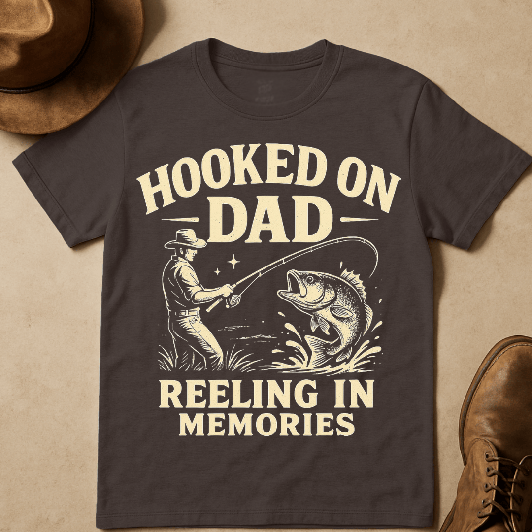 HOOKED ON DAD T-SHIRT