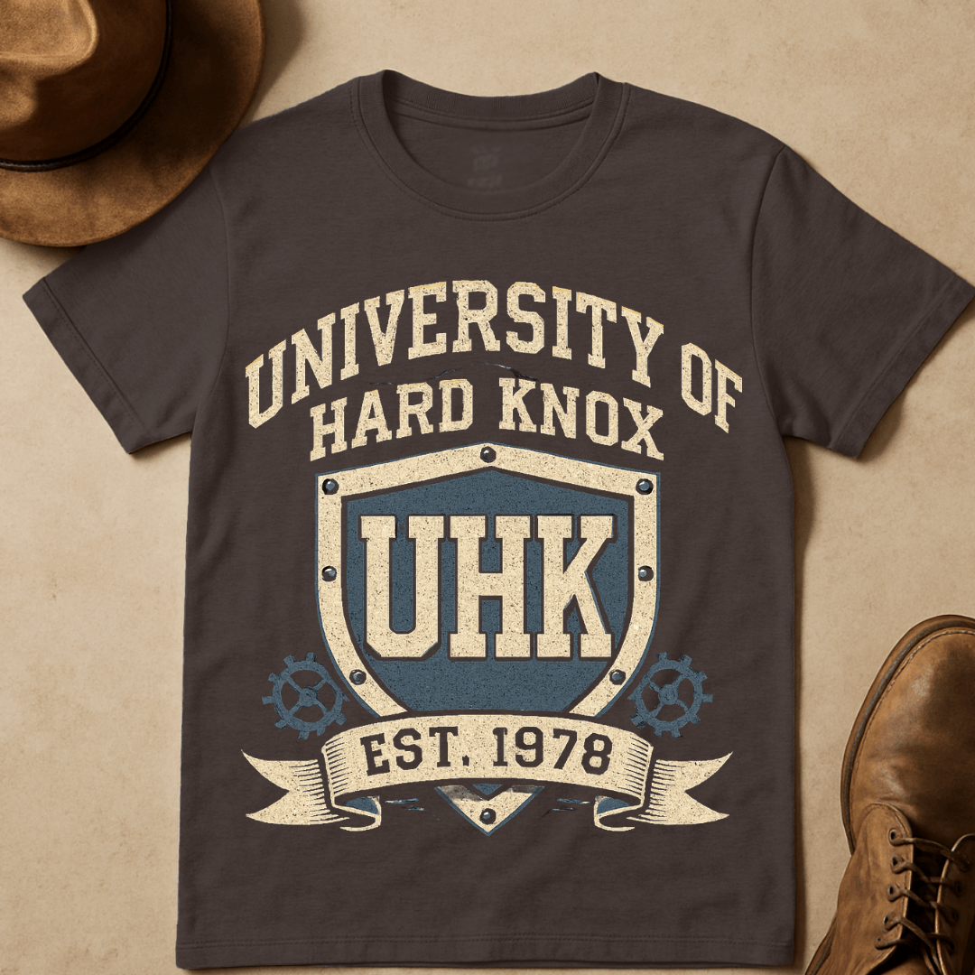UNIVERSITY OF HARDKNOX COLLEGIATE CREST T-SHIRT
