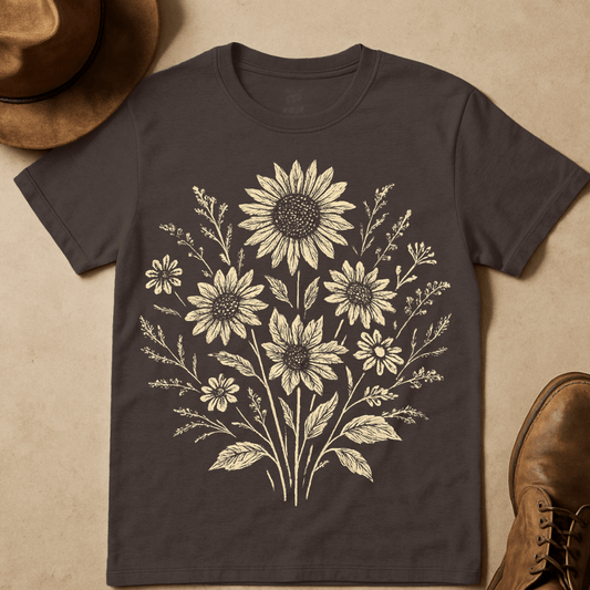 SUNFLOWERS AND DAISY BOUQUET T-SHIRT