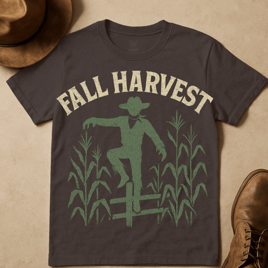 FALL HARVEST SCARECROW COWBOY T-SHIRT