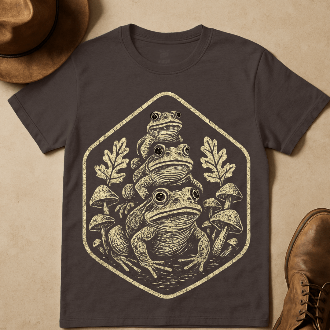 FROGS WITH MUSHROOMS T-SHIRT
