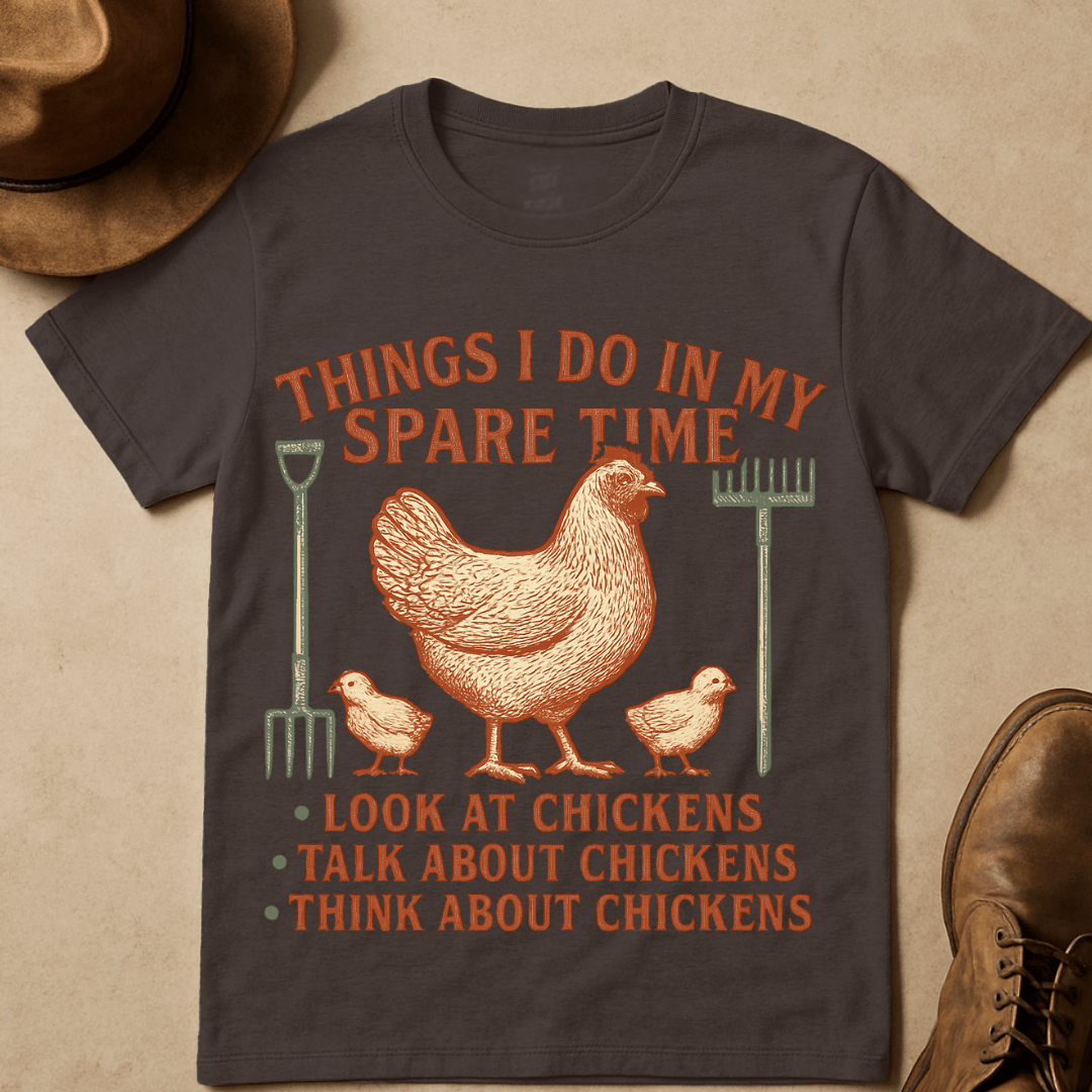 FUNNY FARMER CHICKEN T-SHIRT