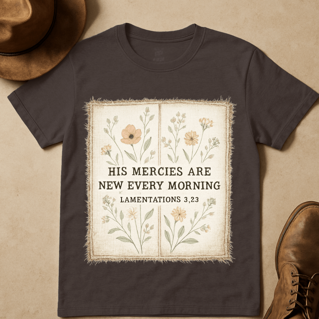 FLORAL WINDOW PANE BIBLE VERSE T-SHIRT