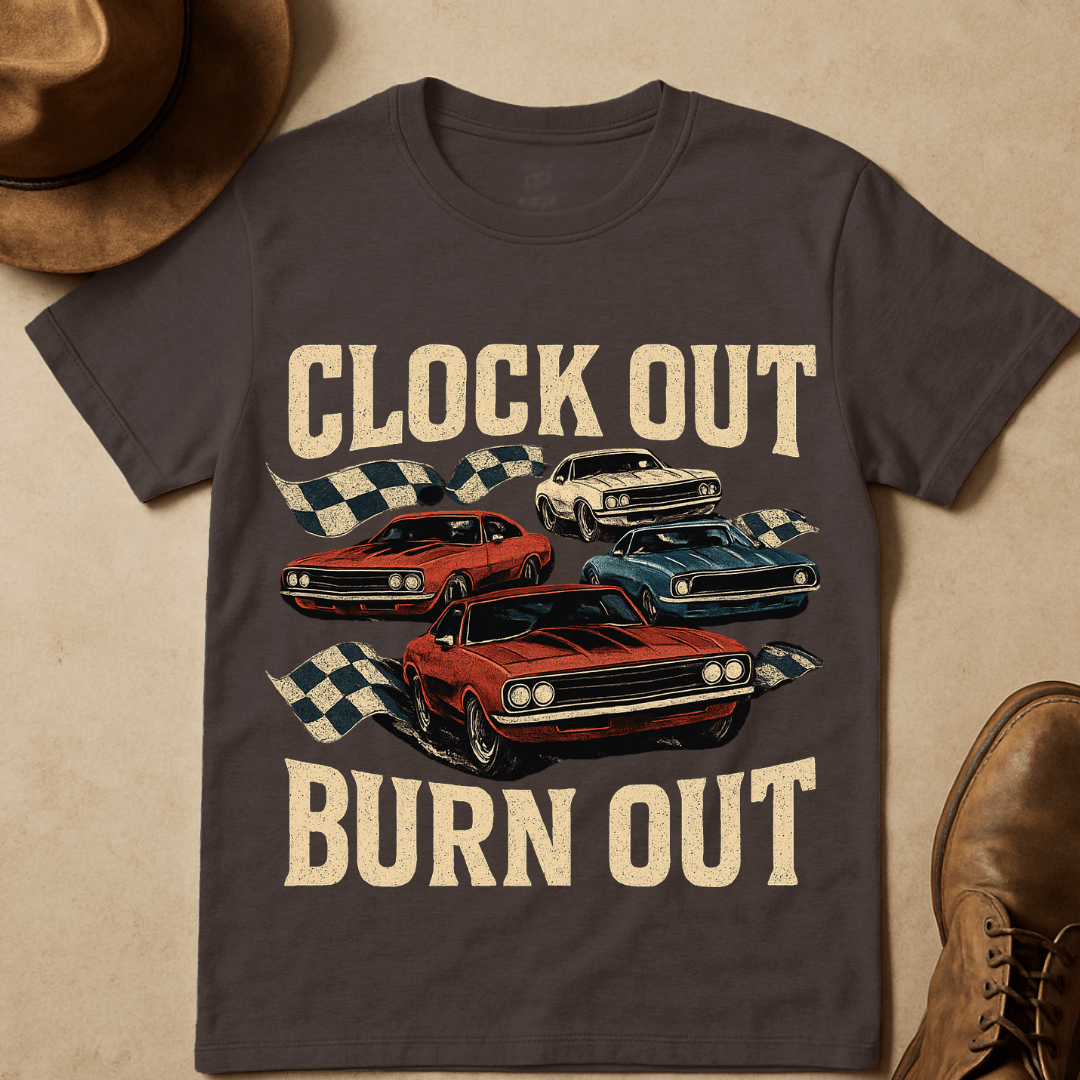 CLOCKOUT BURNOUT T-SHIRT