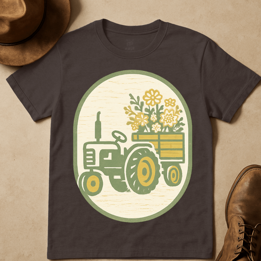 TRACTOR FLOWER WAGON T-SHIRT