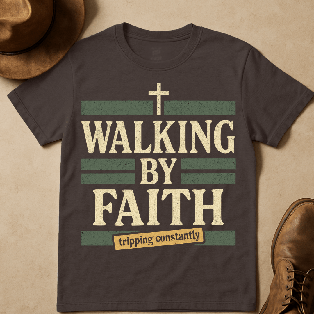 WEATHERED CROSS AND STRIPES T-SHIRT