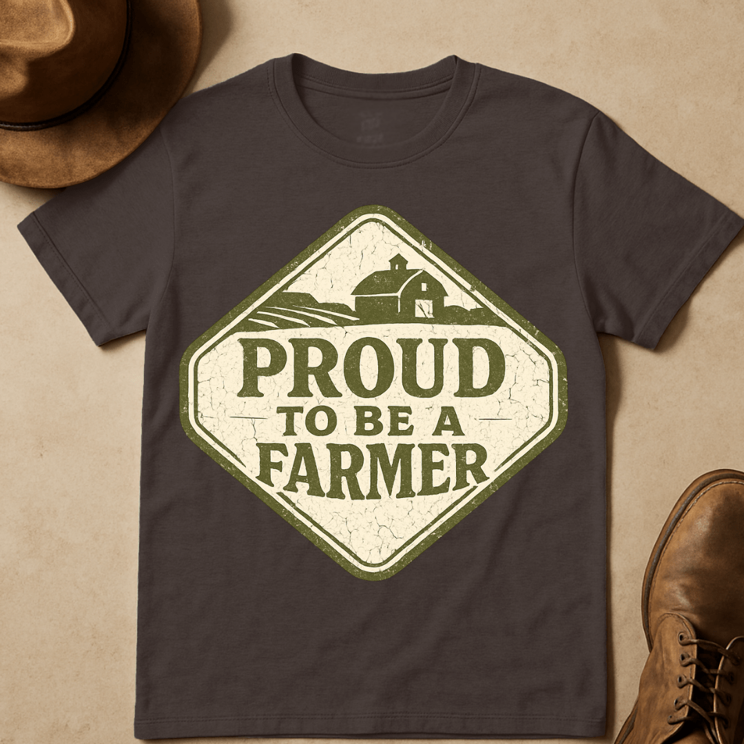BARN SIGN PROUD FARMER T-SHIRT