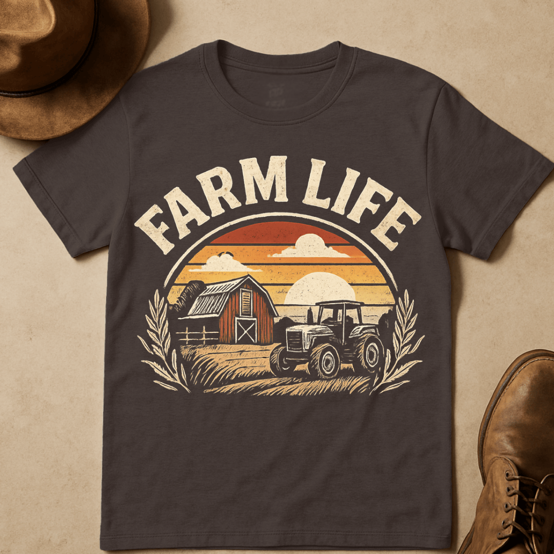 FARM LIFE SUNSET T-SHIRT