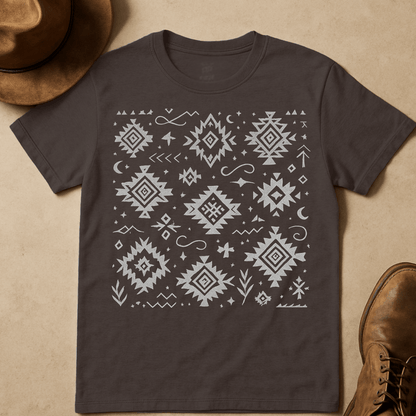 GREY WESTERN PATTERN T-SHIRT
