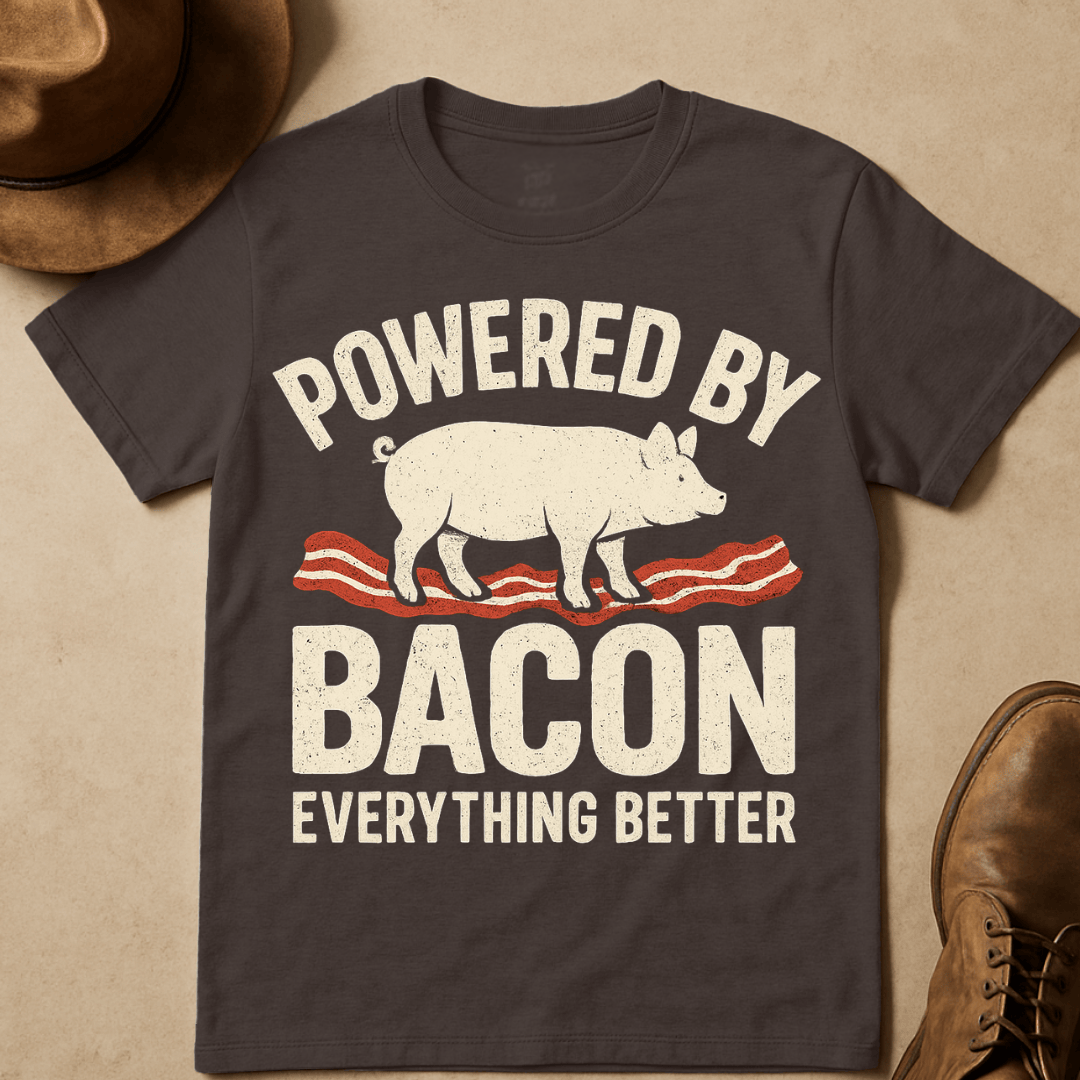 POWERED BY BACON T-SHIRT