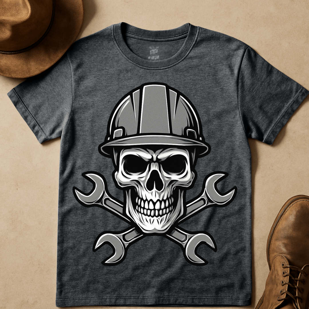 SKULL WITH CROSSED WRENCHES T-SHIRT