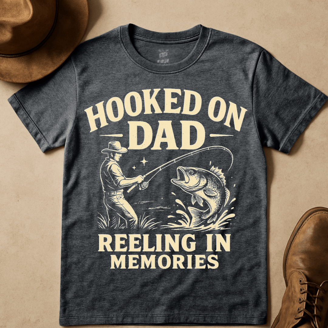 HOOKED ON DAD T-SHIRT