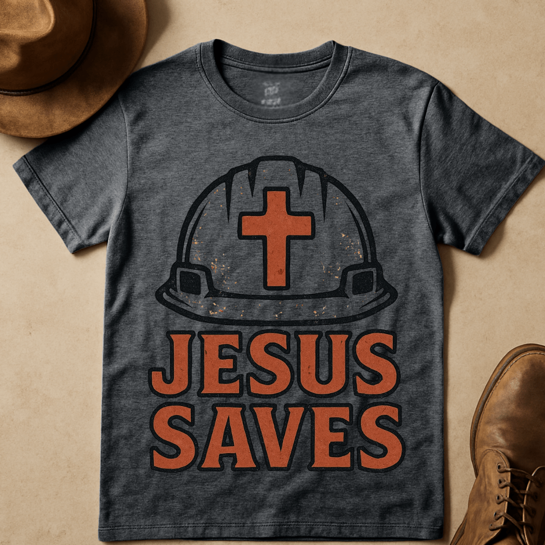 JESUS SAVES CONSTRUCTION T-SHIRT