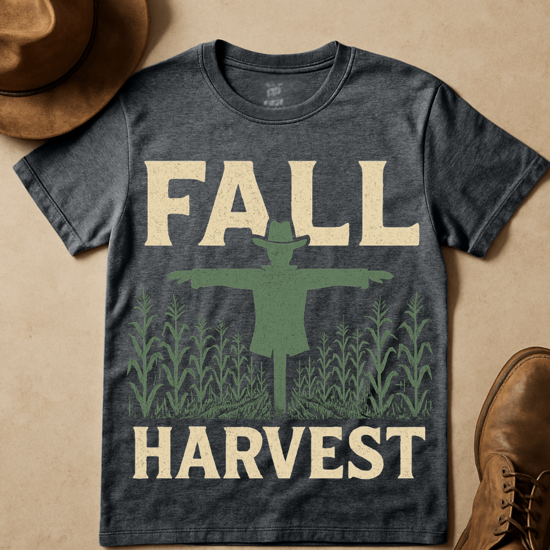 FALL HARVEST SCARECROW CORNFIELD T-SHIRT