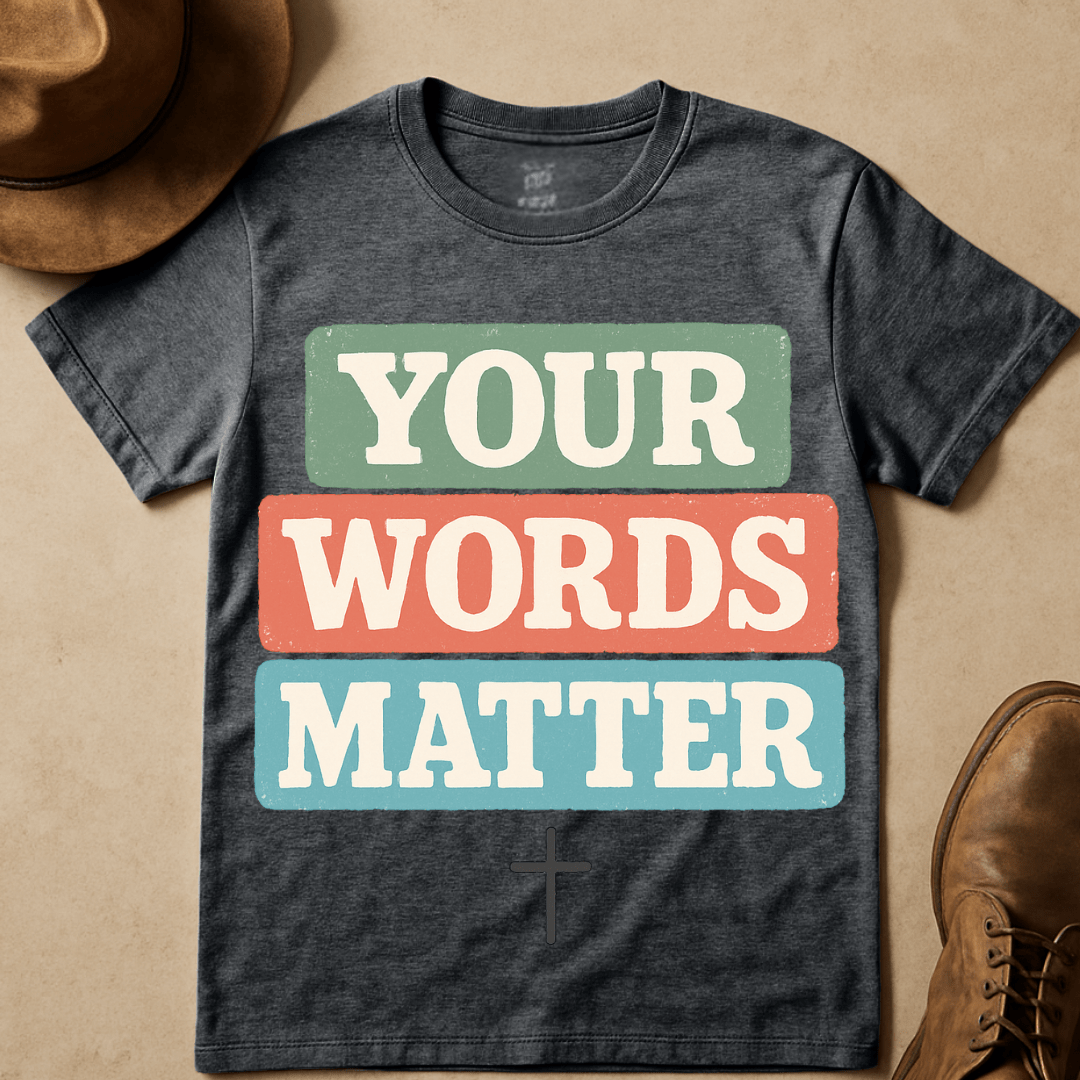 YOUR WORDS MATTER CROSS T-SHIRT