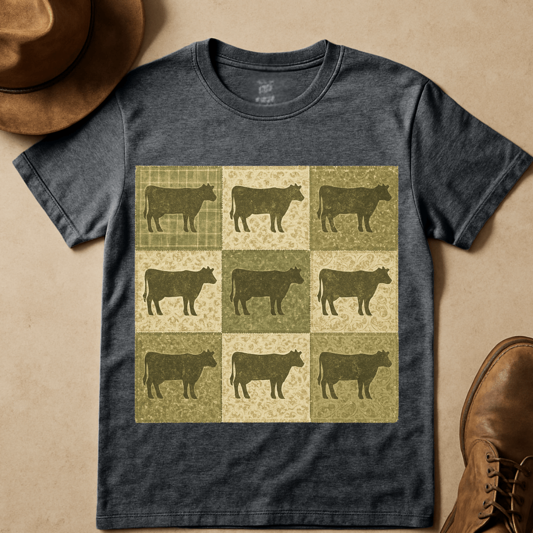 COW PATCHWORK QUILT T-SHIRT