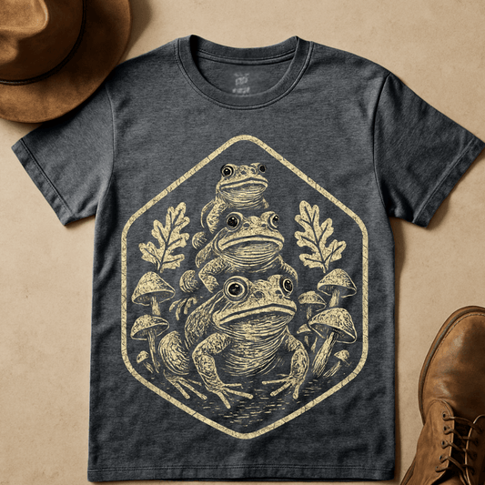 FROGS WITH MUSHROOMS T-SHIRT