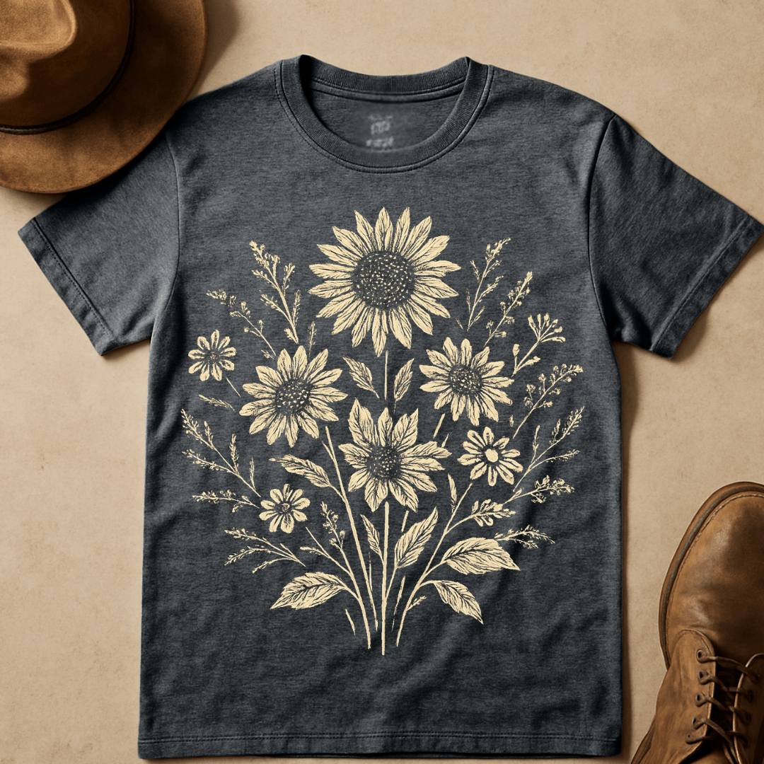 SUNFLOWERS AND DAISY BOUQUET T-SHIRT