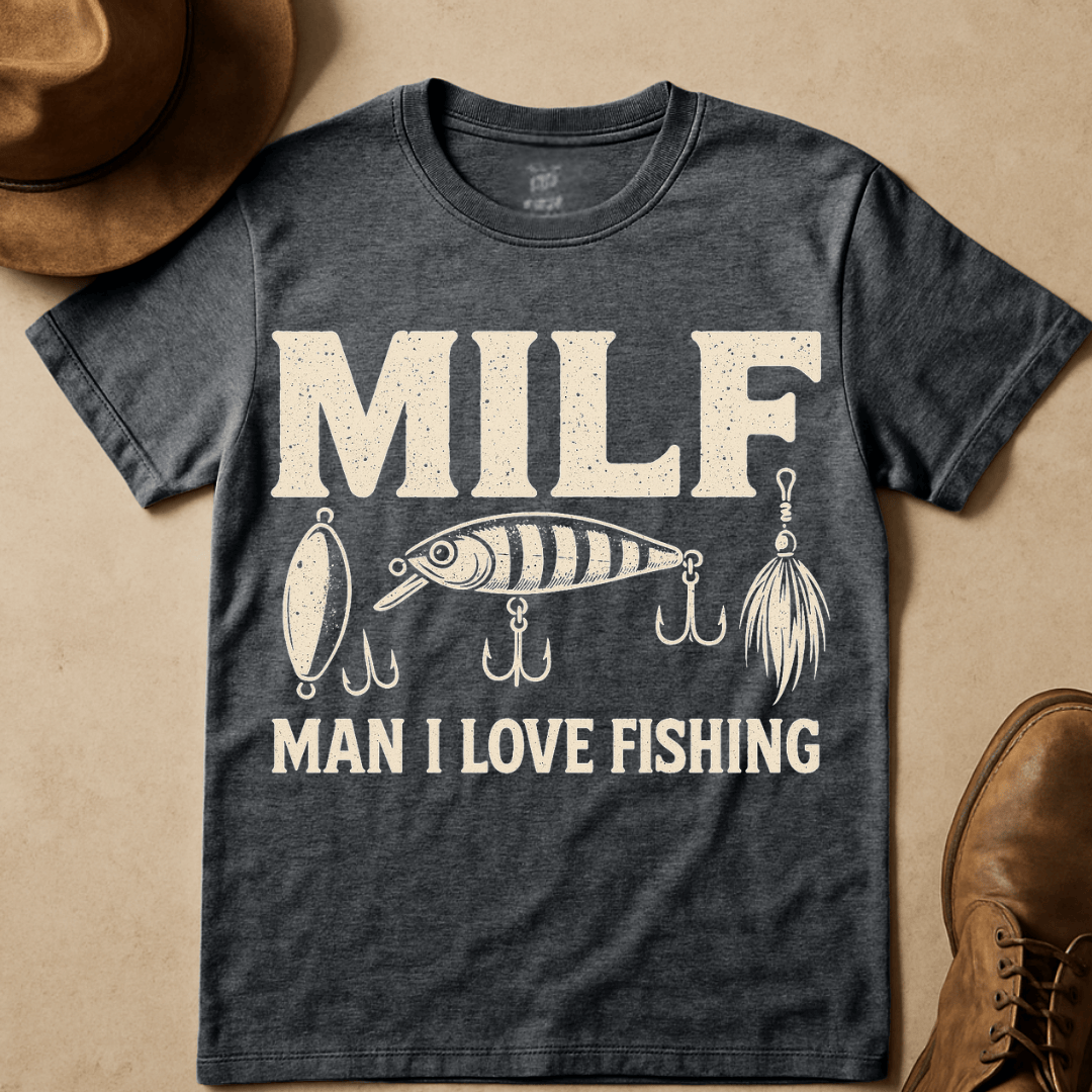 MILF FISHING WITH LURES T-SHIRT