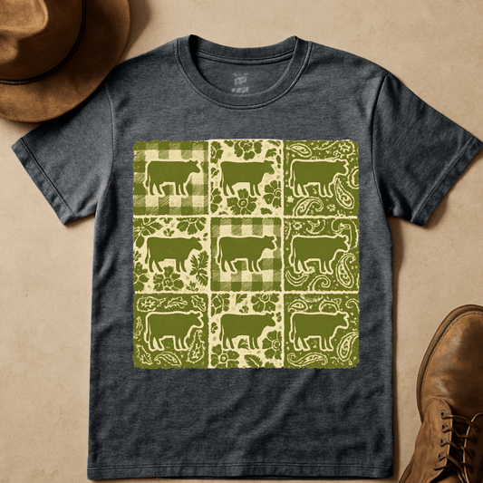 COWCHECKERBOARD T-SHIRT