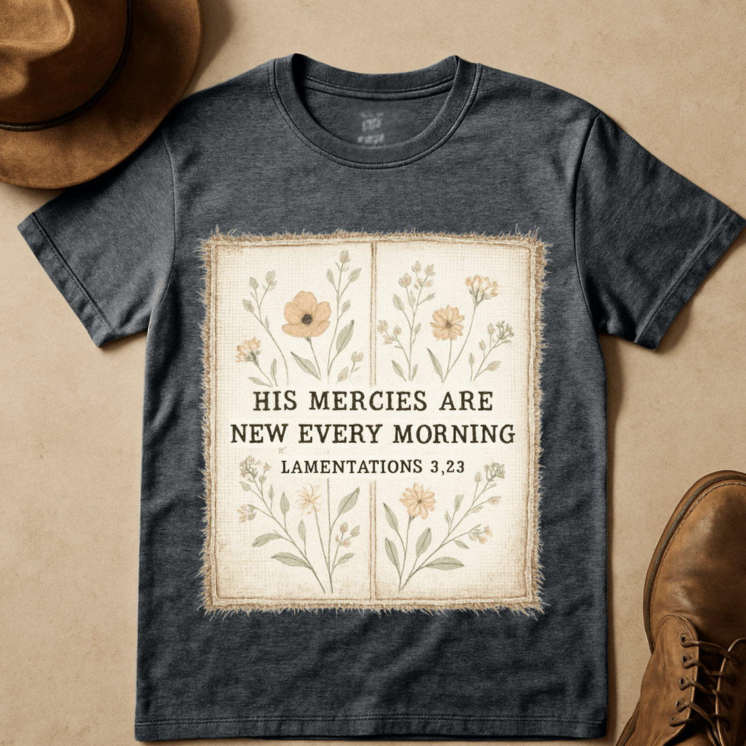 FLORAL WINDOW PANE BIBLE VERSE T-SHIRT