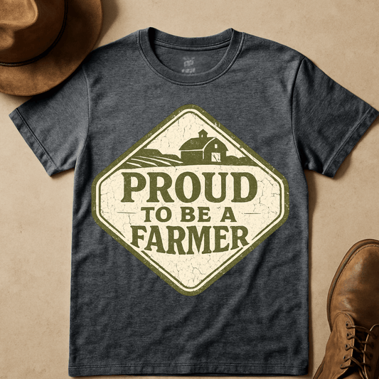 BARN SIGN PROUD FARMER T-SHIRT